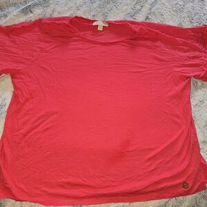 Women's Michael Kors Vibrant Pink Short Sleeve Tee - Plus Size
